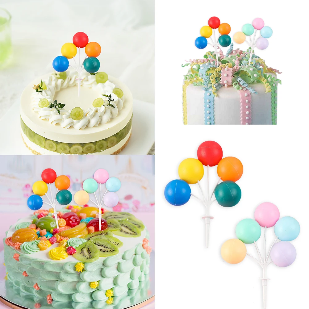 

1set Rainbow Color Balloon Lollipop Cake Topper Happy Brithday Party Dessert Insert Flags Decor Kids Brithday Decoration