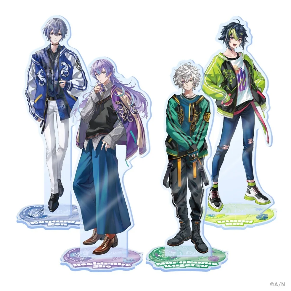 Фото Акриловая подставка Nijisanji Heroes к полугодовщине: Хоширубе Шо, Коюрги Ру, Инами Рай — Аниме-фигурка, декор для рабочего стола, подарок для фанатов, брелок №1