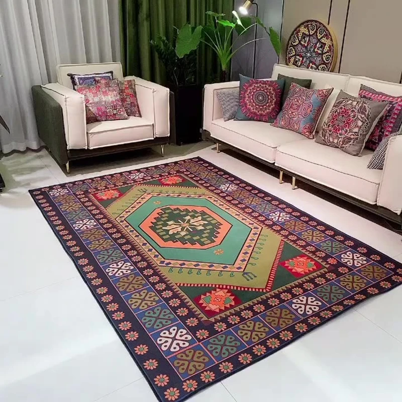 

Persia Bohemian Style Living Room Carpet Vintage Patterns Rugs Bedroom Bedside Mat Chair Mat Anti Slip Rugs Coffee Table Mat