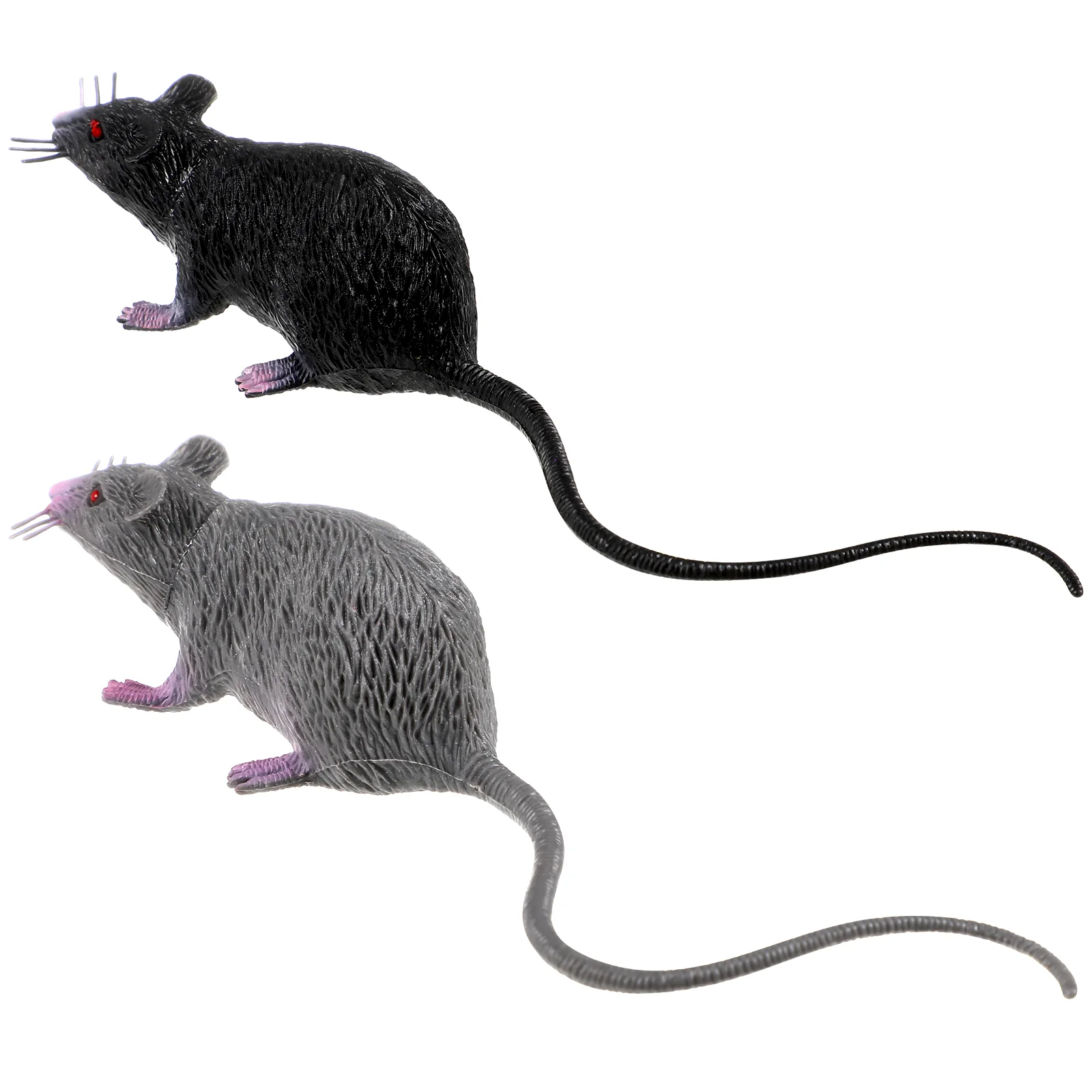 

2 Pcs Halloween Costumes Spooky Rat Fake Mouse Creepy Toys Realistic Rats Party