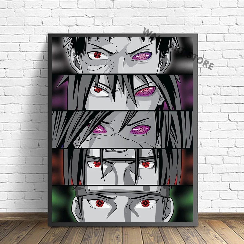 

Prints Poster Anime Naruto Eyes Uchiha Itachi Figure Canvas HD Painting Art Modern Picture Modular Wall Bar Decor For Bedroom