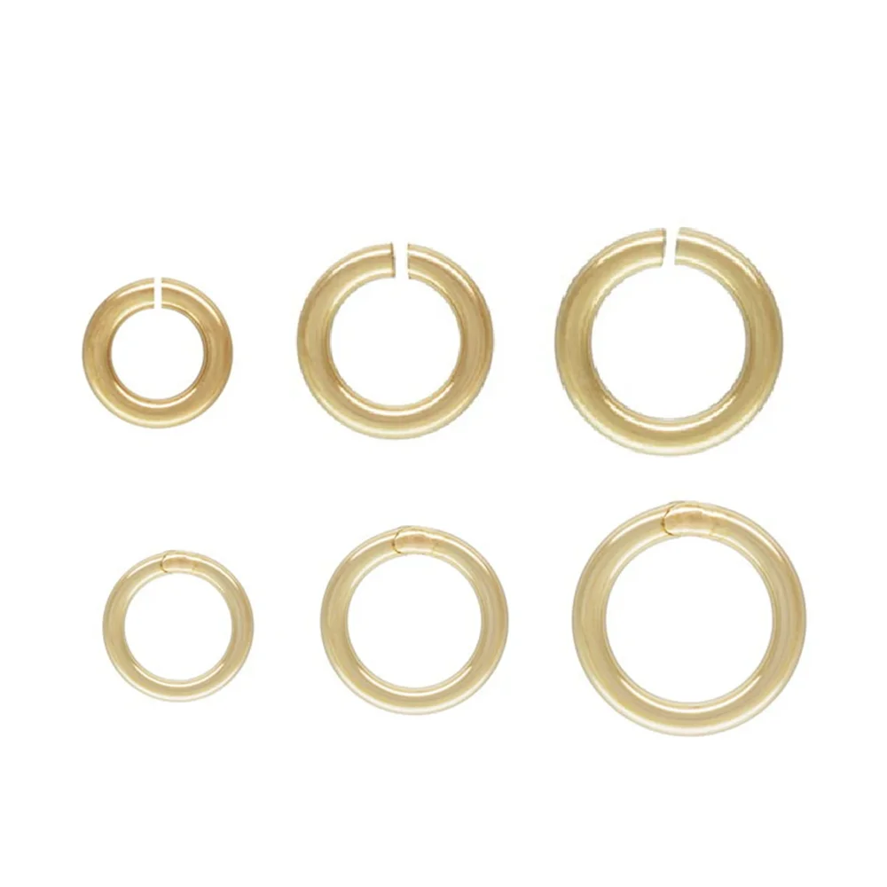 14K Gold Filled Bulk Open Or Closed Jump Rings for Jewelry Making Wire Diameter 2mm to 6mm