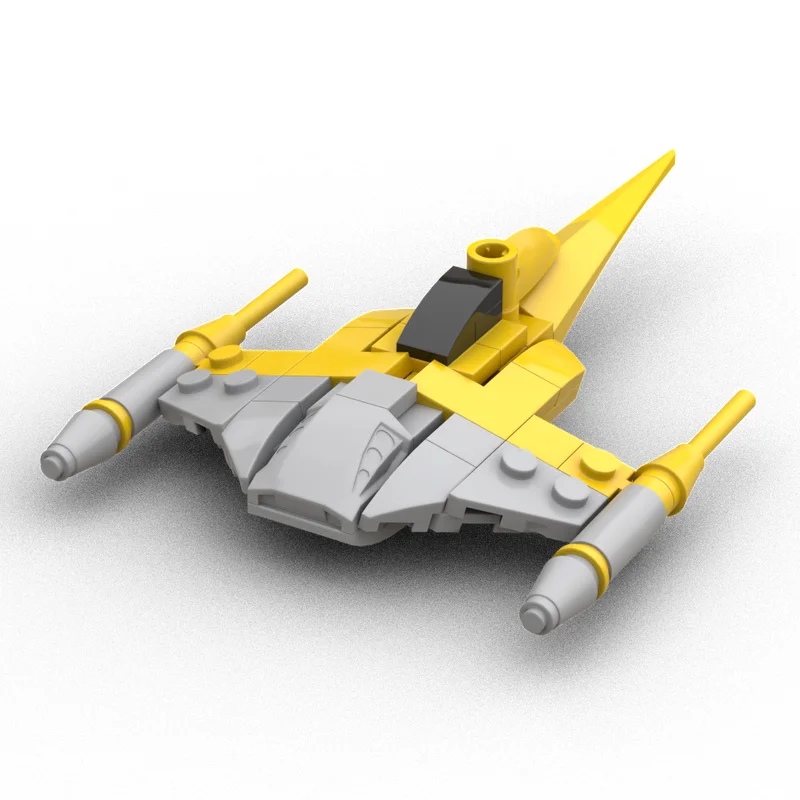 Фото Набор из 52 деталей MOC Naboo N-1 Starfighter: микро-модель звездолета для сборки, конструктор, архитектурная модель, идея для творчества, DIY, развивающая игрушка, рождественский подарок №1