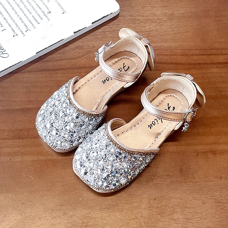 

Summer Girls Sandals Fashion Rhinestone Princess Shoes 2022 Spring New Little Girls'party Wedding Performance Shoes G741