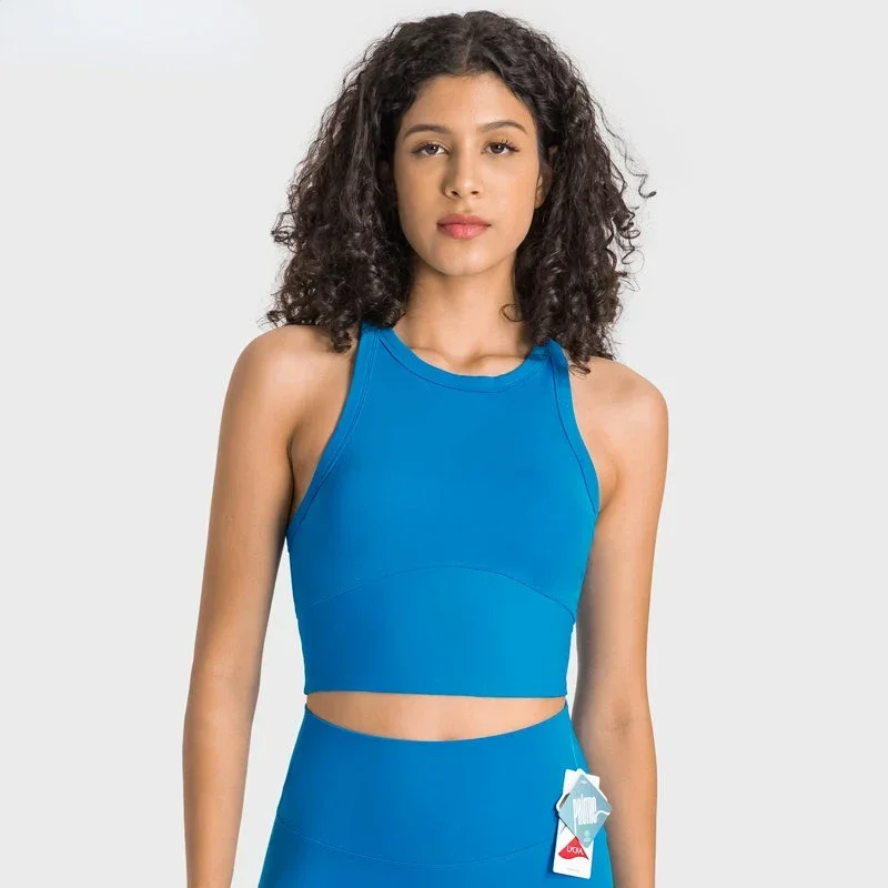 Встроенная нашивка на грудь женский жилет для йоги спортивный бюстгальтер