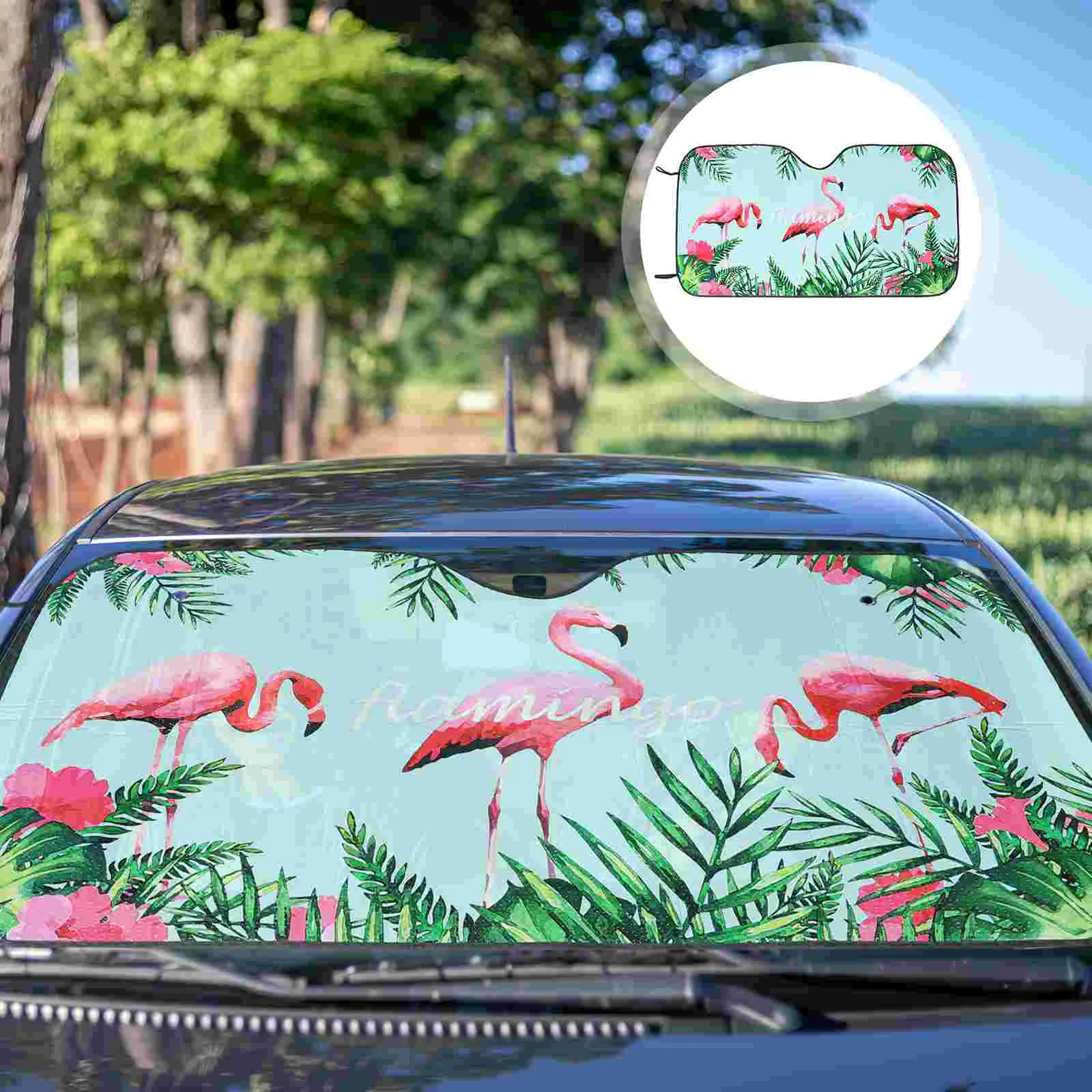 

Sun Car Shade Windshieldflamingo Shield Window Accessories Visor Protection Interior Cover Screen Truck Sunshade Vehicle Animal