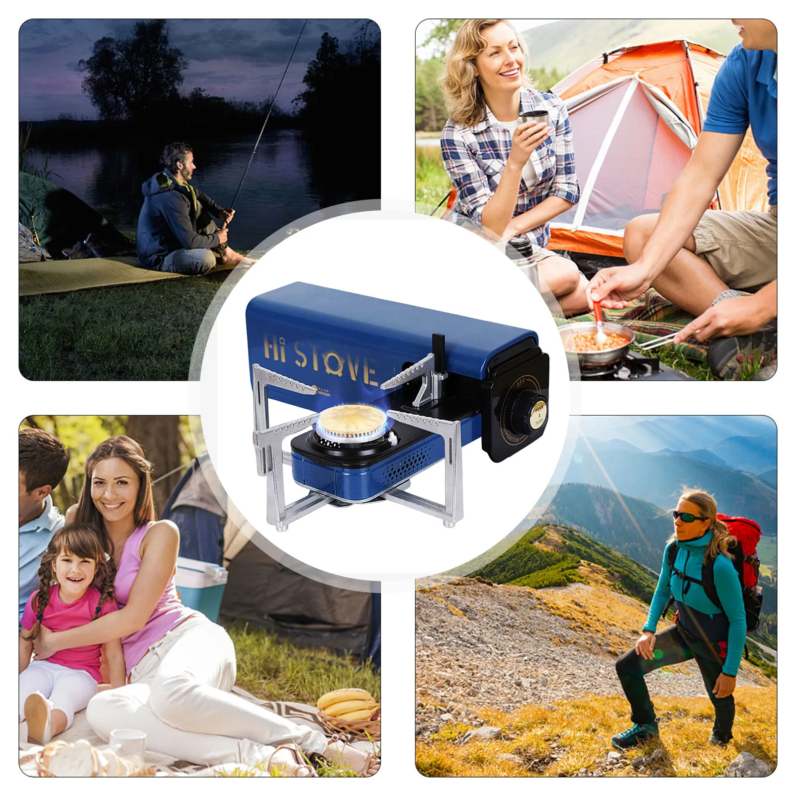 

Складная горелка для пикника, портативная горелка с электронным зажиганием и контролем температуры, для отдыха на открытом воздухе и поход...