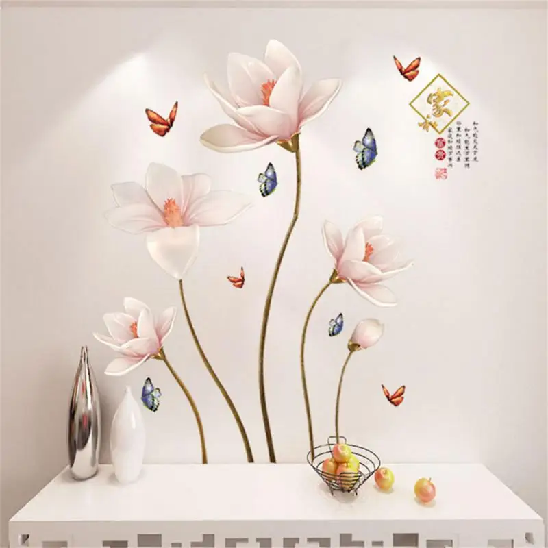 

112*70CM 3D Colorful Butterfly Flower Wall Stickers Diy Removable Wallpaper Decorative Wall Decals For Living Room Bedroom Decor