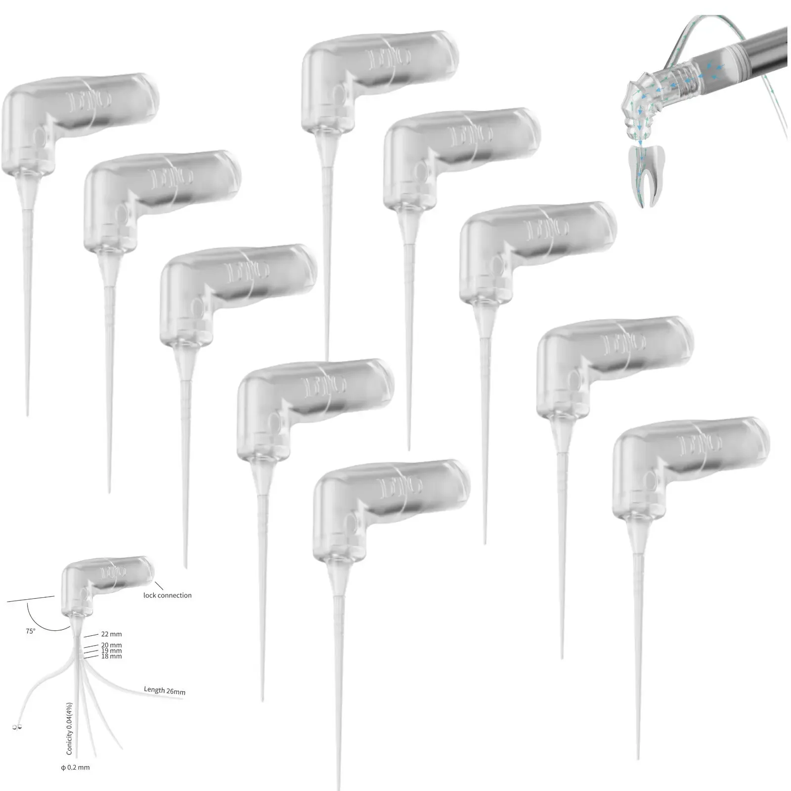 10 шт. стоматологические эндодонтические ирригационные иглы одноразовые