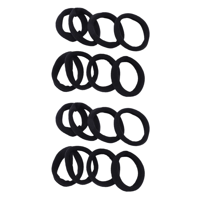 

16 Pcs Black Stretchy Band Hair Tie Holder Ponytail Holder