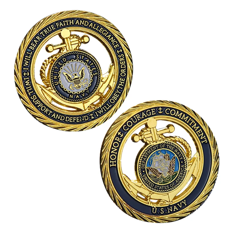 

Коллекционная позолоченная монета ВМС США