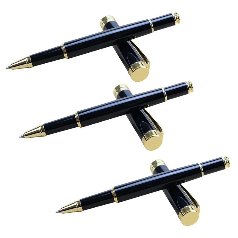 

3x металлическая ручка для бизнеса, креативный подарок, нейтральная ручка для рукописного ввода, запасная ручка