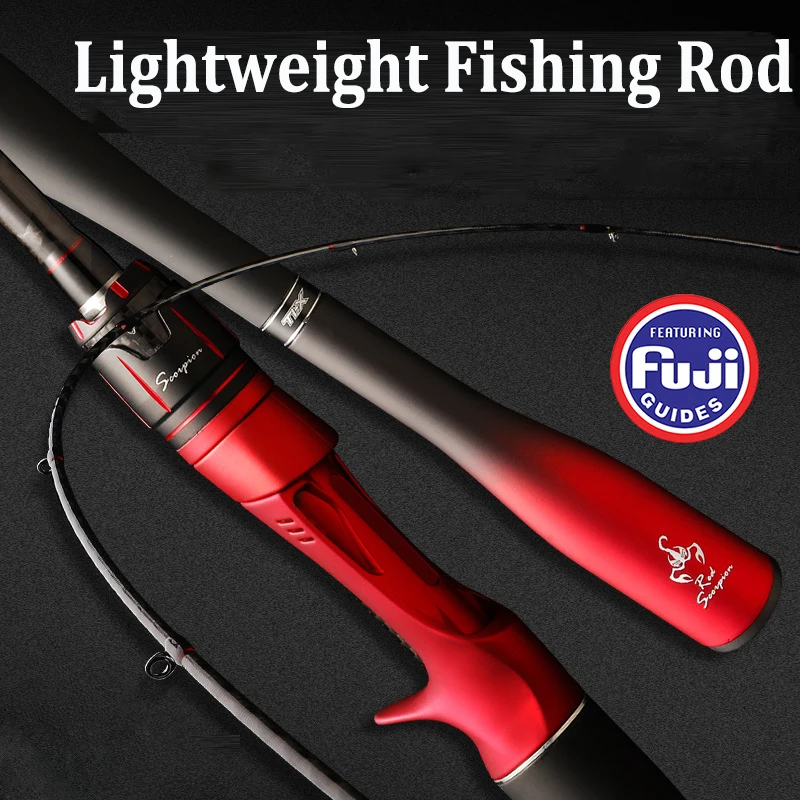 AI-SHOUYU Lure Fishing Rod Fast Action ML Power Carbon Fiber Spinning/Casting Pole 2 Section 7-25g 6-12lb Travel Fishing Tackle