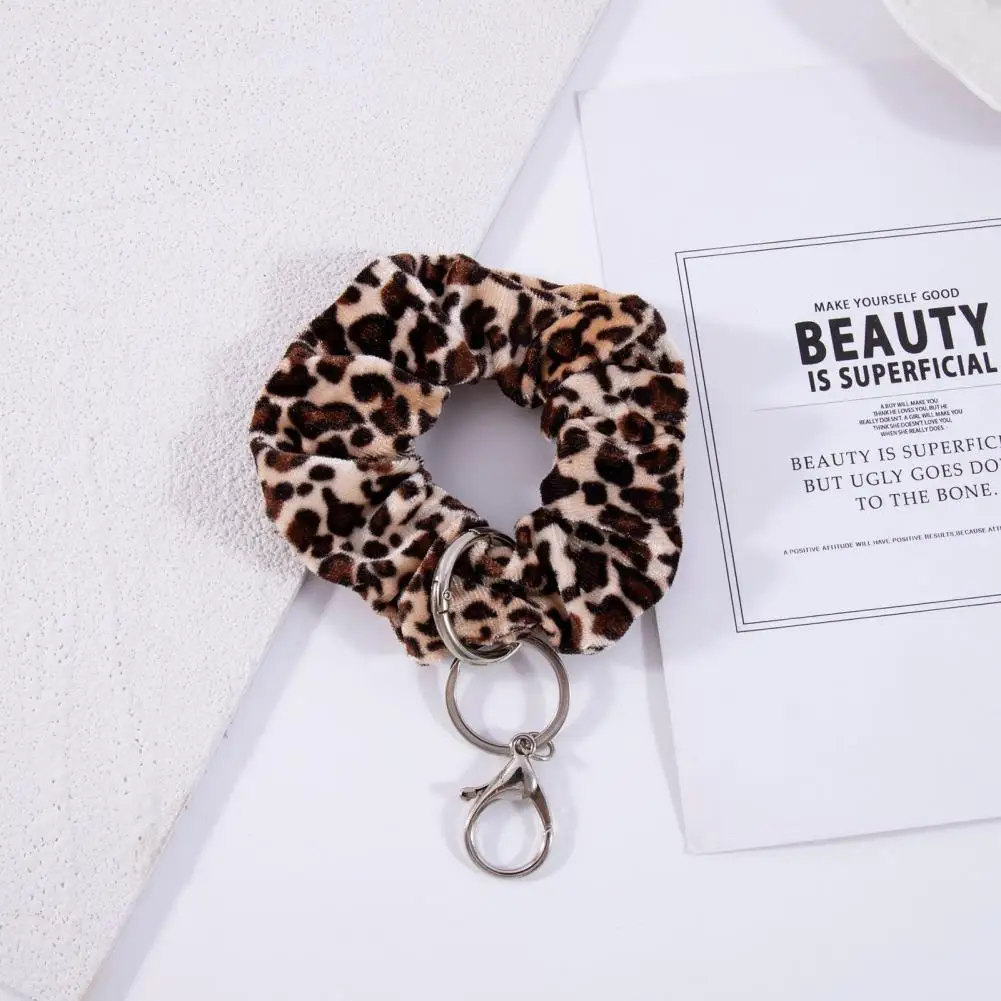 

Creative Soft Fabric Removable Hair Tie Wrist Bracelet Keychain Elastic Scrunchie Wristlet Key Chain Daily Use