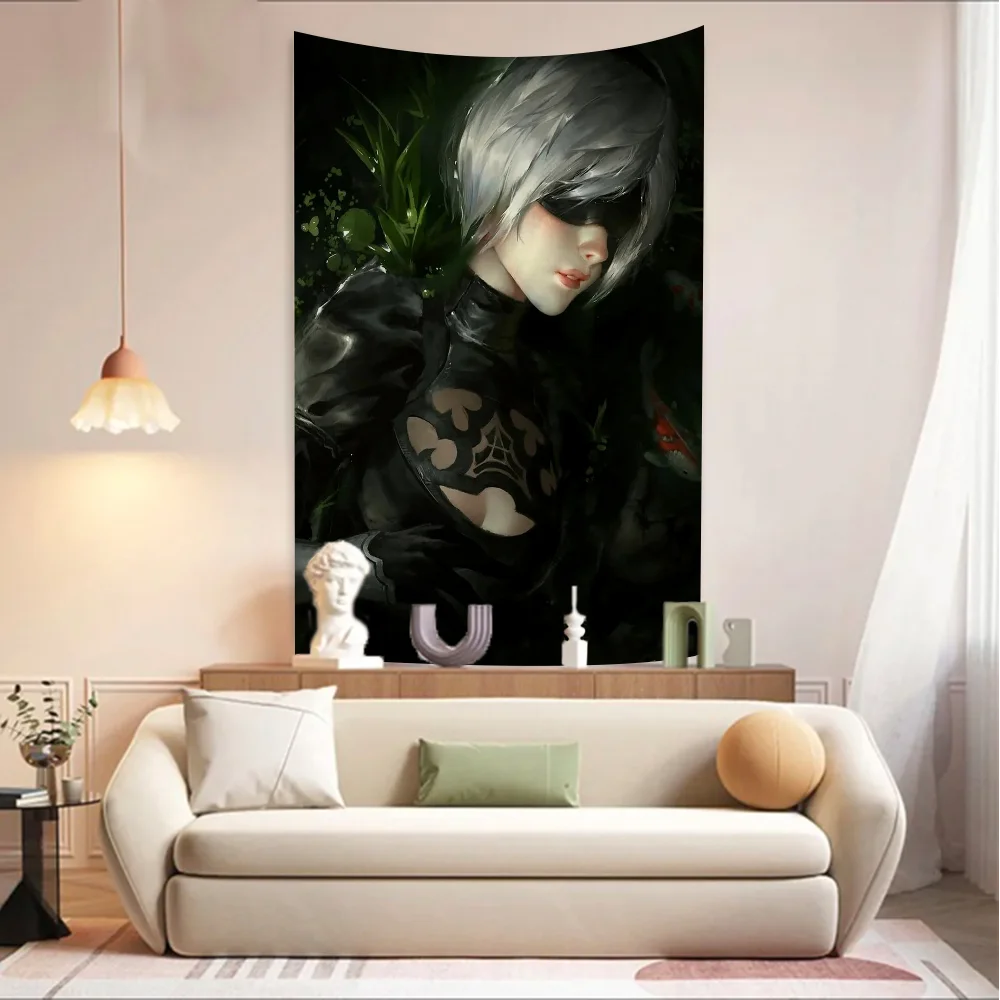 YoRHa 2-gou B-gata Hanging Bohemian Tapestry Wall Tapestries Mandala Cheap Hippie