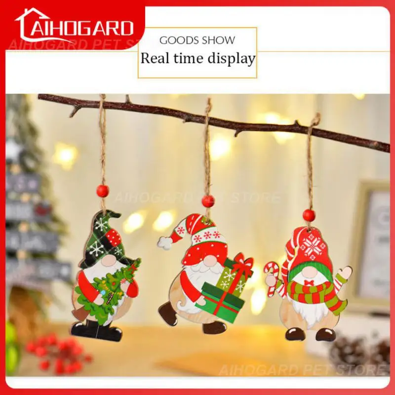 

Креативная Рождественская деревянная подвеска, портативные деревянные поделки «сделай сам», подвесные Подвески в виде рождественской елки, рождественские и новогодние Мультяшные Деревянные Подвески