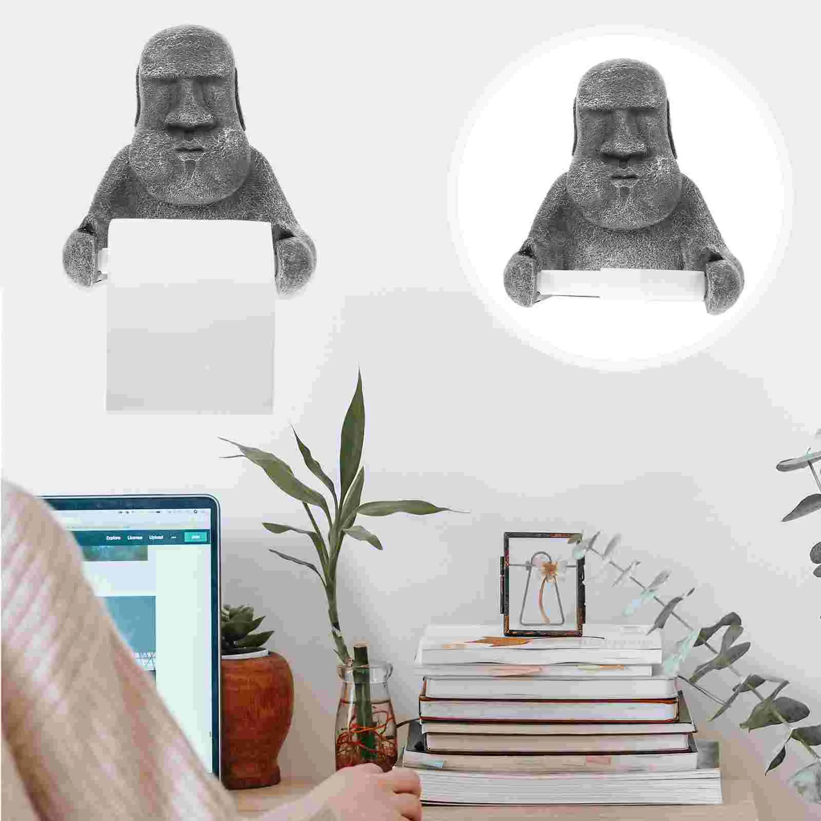 

Диспенсер Moai, держатель для туалетной бумаги, держатель для салфеток, поставка полотенец для ванной комнаты, скульптура