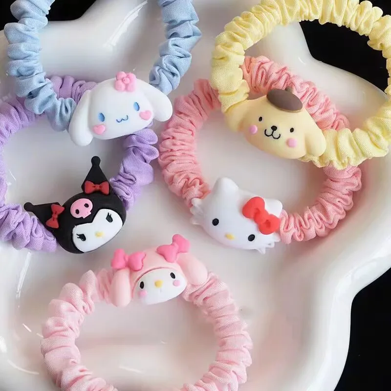 

New Sanrio Anime HelloKitty Hair Band Cinnamoroll Kuromi MyMelody Cartoon Kawaii Hair Rope Girl Cute Birthday Gift Accessories