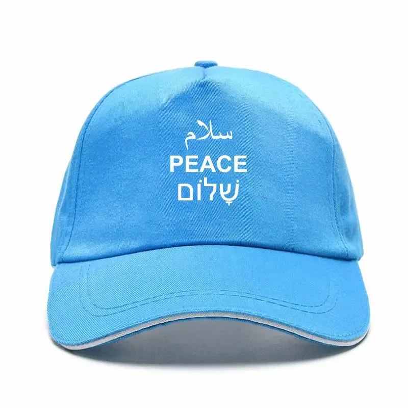 

New cap hatPeace Arabic Hebrew Engih Text Word Typography T New tye uer etter Character O-Neck Baseball Cap