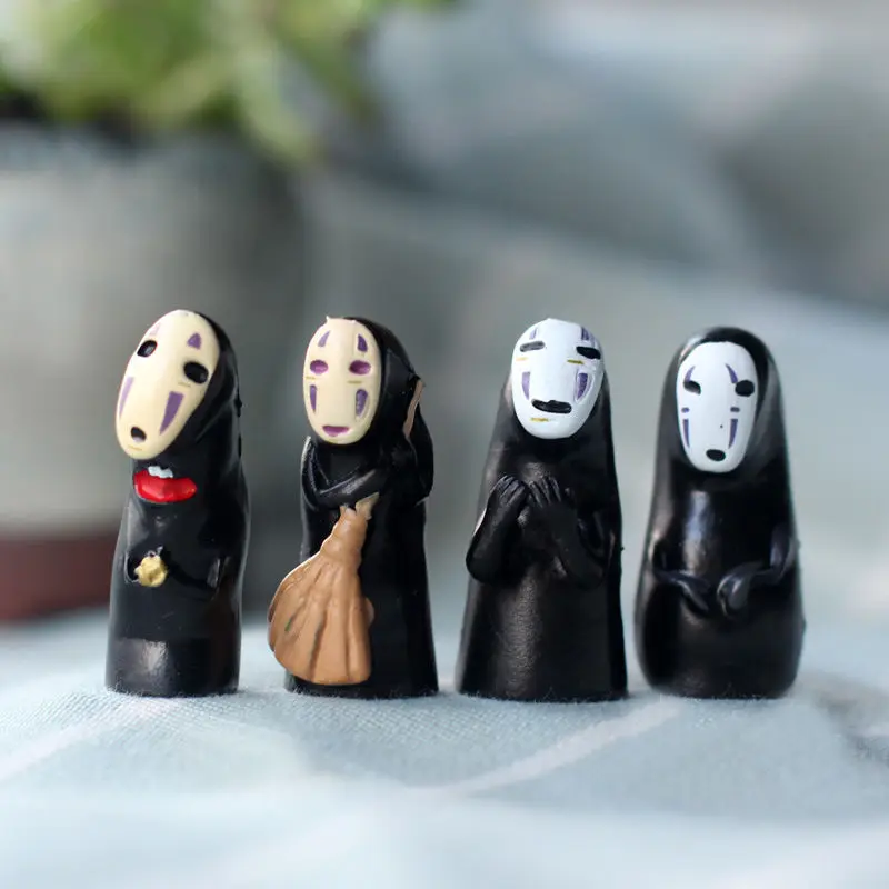 

4Pcs/Lot Anime No Face Man Figure Model DIY Micro Landscape Cute Resin Decoration Cartoon Landscape Doll Toy Birthday Gifts