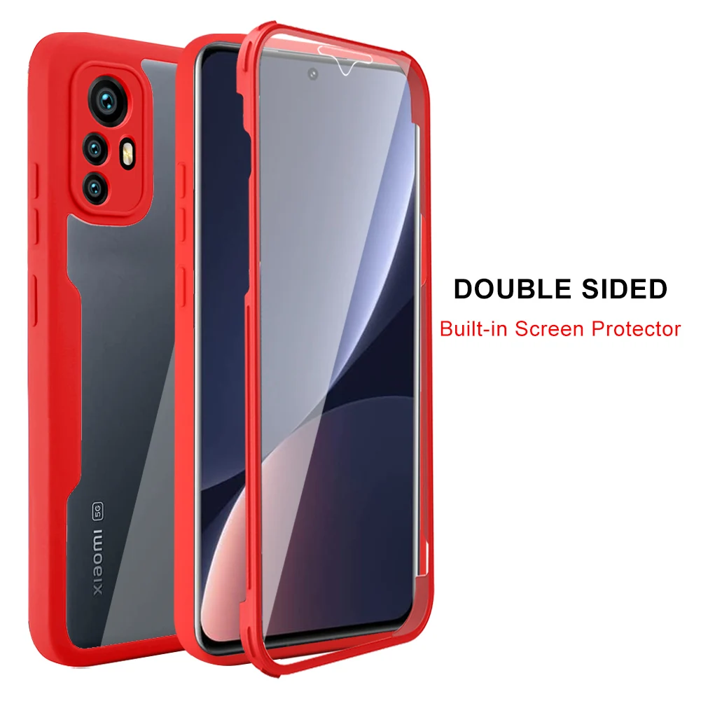 

360° Bumpers Case For Xiaomi Mi 12 Pro 12X Mi 11 Lite 11T Pro POCO F3 M4 Pro X3 NFC Pro Clear Full Coverage Camera Protect Cover