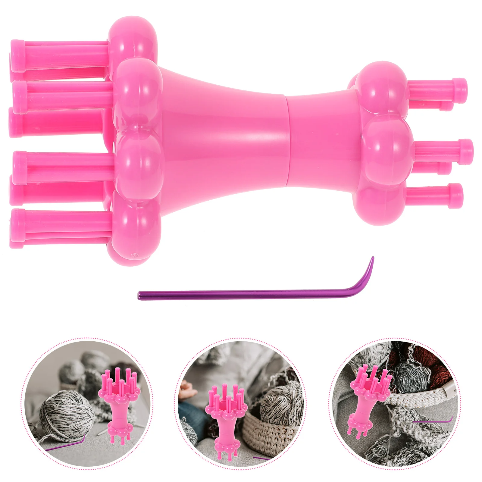 

Knitting Loom Rope Set Spool Knitter Looms Yarn Tool Round Double Tools Machine Kit Knit End Board Rosy Diy Hook Maker Flower