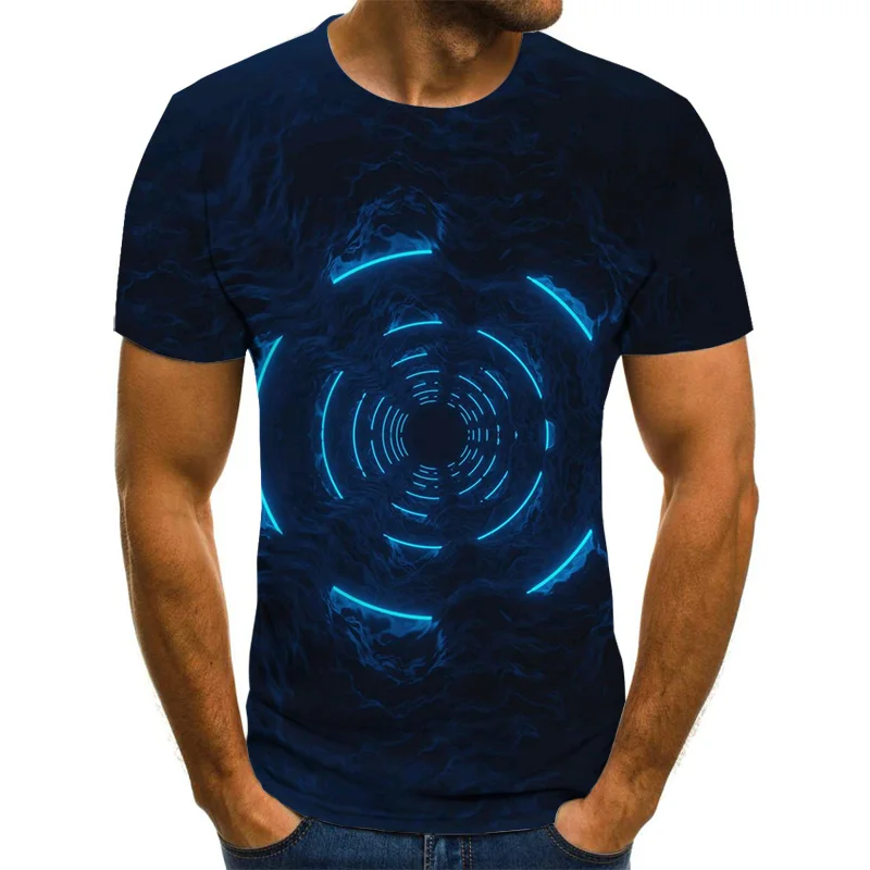 

2020 new 3D men's T-shirt time-space tunnel graphic T-shirt men's casual tops summer fashion O-neck shirt plus size streetwear