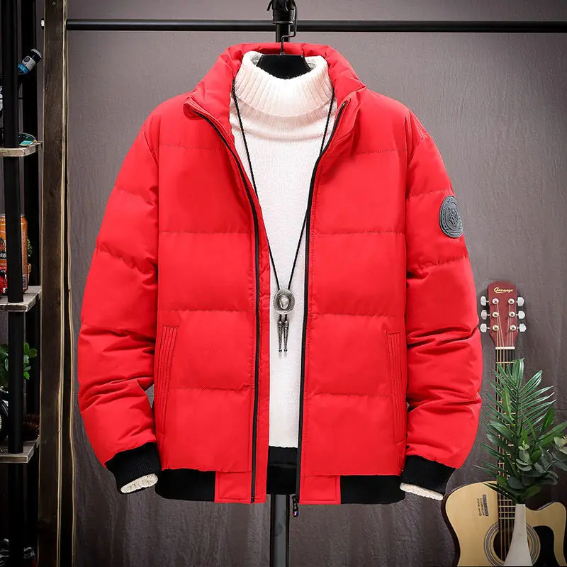 Autumn and Winter New Cotton-padded Men Windproof Trend Korean Version Simple Loose Large Size Youth Down Padded Jacket Jacket