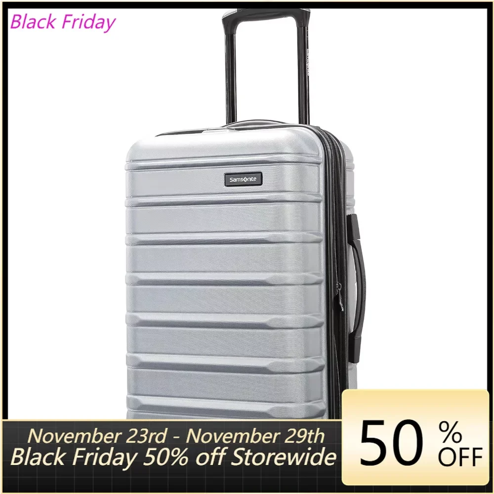 

Travel Suitcases With Wheels Free Shipping Carry-On 20-Inch Arctic Silver 2 Hardside Expandable Luggage With Spinner Wheels Bag