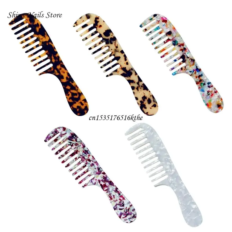 

Korean Style Vintage Marble Stone Print Hair Comb Cellulose Acetate Colorful Anti-Static Detangle Massage Hairbrush Dropship