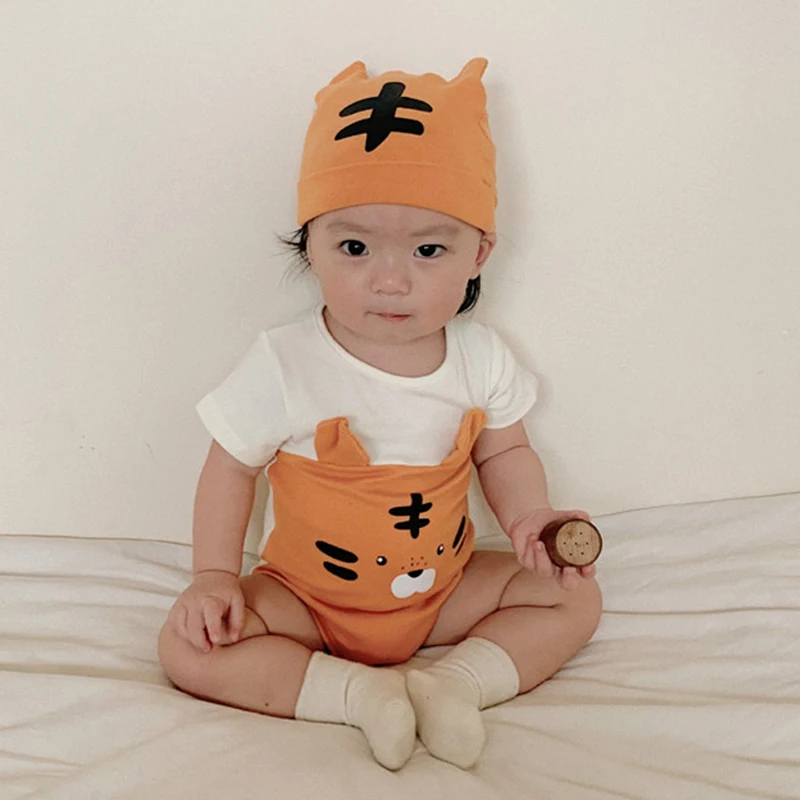 

Летняя детская одежда Lemurpapa, боди для мальчиков и девочек, комбинезон, комбинезоны для новорожденных с мультяшным тигром, детские комбинезо...