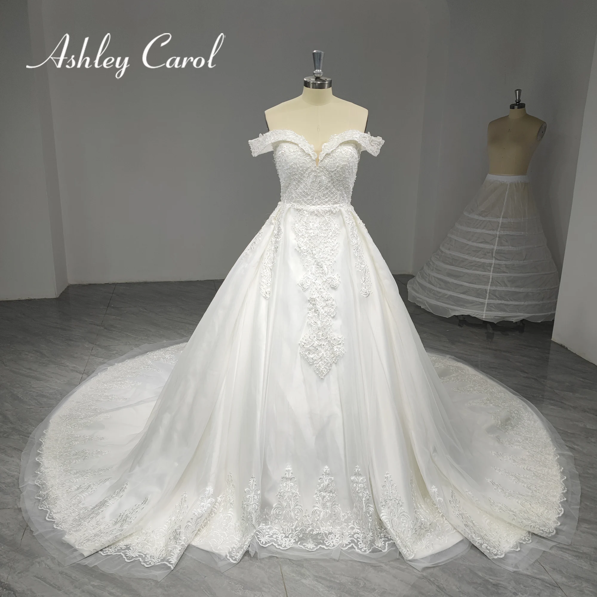 

Ashley Carol A-Line Luxury Wedding Dresses For Women 2023 Sweetheart Beaded Appliques Wedding Gown Real photos Vestidos De Novia