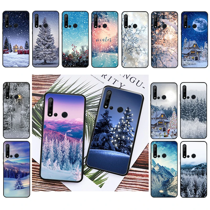 

Winter snow Merry Christmas Phone Case For Huawei P50 Pro P30 P40 Lite P40Pro P20 lite P10 Plus Mate 20 Pro Mate20 X