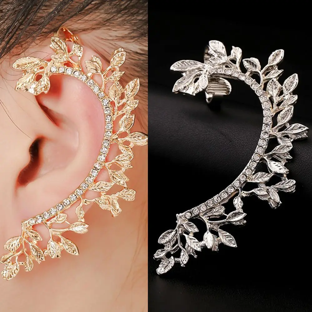 

Newest Leaf Ear Stud Ear Drop Women Jewelry Earrings Ear Clip Crystal Rhinestone for Women Party