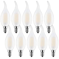 retro c35 frosted led dimmable candle light e12 110v 6w warm white 2700k filament bulbs lamp for chandelier lighting