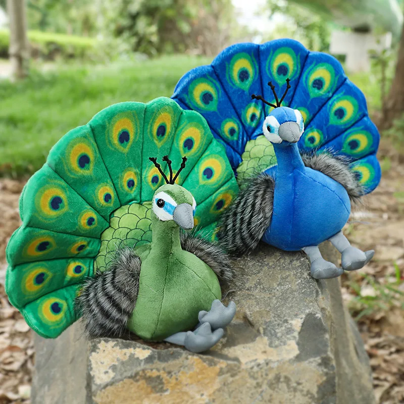25*30CM Cute Simulation Peacock Plush Toys Kawaii Dolls Stuffed Soft Animal Peahen Toy Lovely Home Birthday Decor Gifts