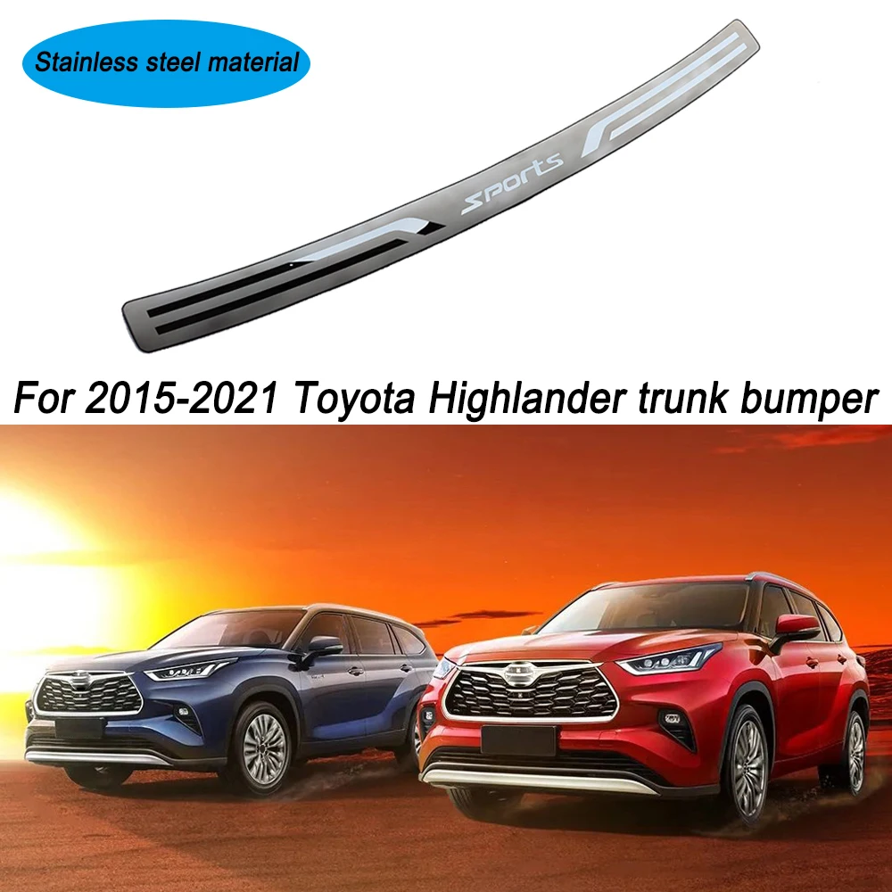 

Car Accessories Trunk Trim Rear Bumper Protector Stainless Steel Door Sill Scuff Plate For 2015 2019 2020 2021 Toyota Highlander