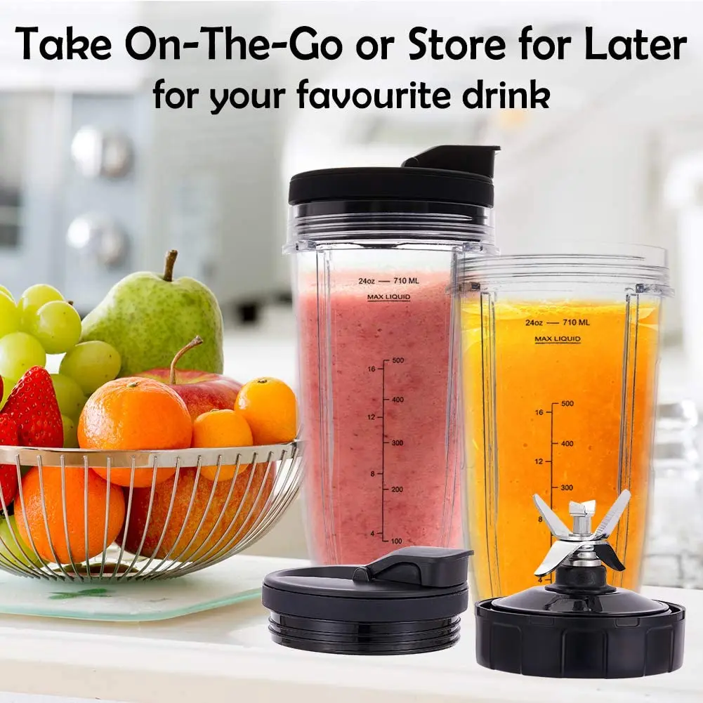 Чашки 24 унции с крышками To-Go лезвие для извлечения 7 плавников блендера Nutri Ninja Auto IQ