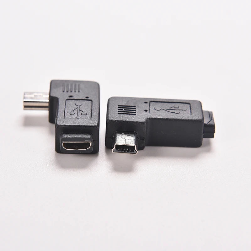 Mini USB Type A Male To Micro USB B Female USB Micro 5 Pin Female to Mini 5Pin Male 90 Degree Left Angle Adapter
