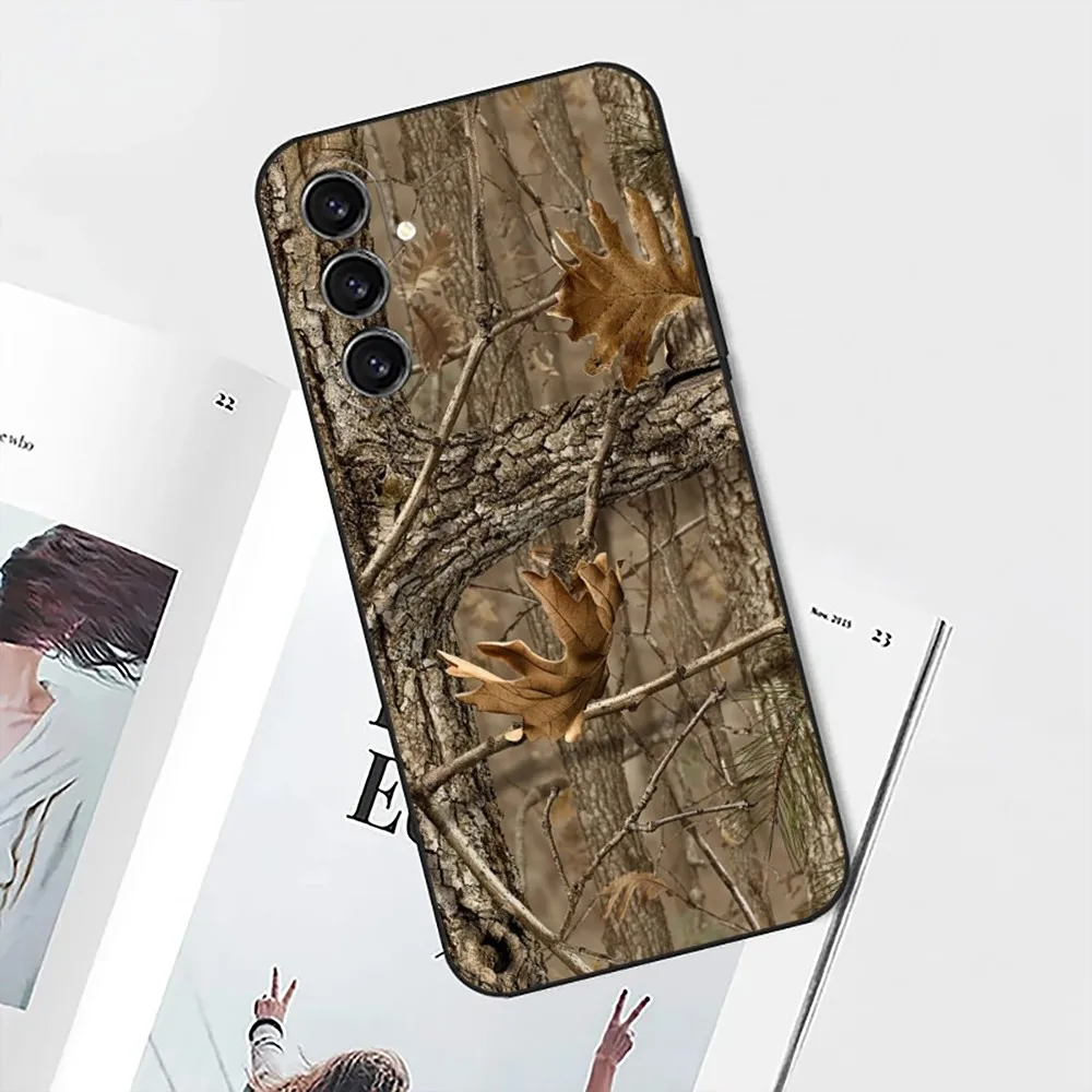 Камуфляжный охотничий чехол для телефона Samsung Galaxy A13 21s 22 31 32 52 53 71 80 91 Черный мягкий