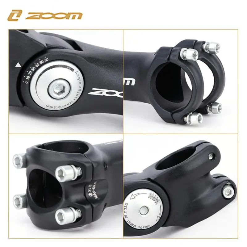 ZOOM Adjustable Bicycle Handlebar Stem MTB Handlebar Stem Riser 75/105/125mm Front Fork Stem Mountain Bike Stem Accessories images - 6