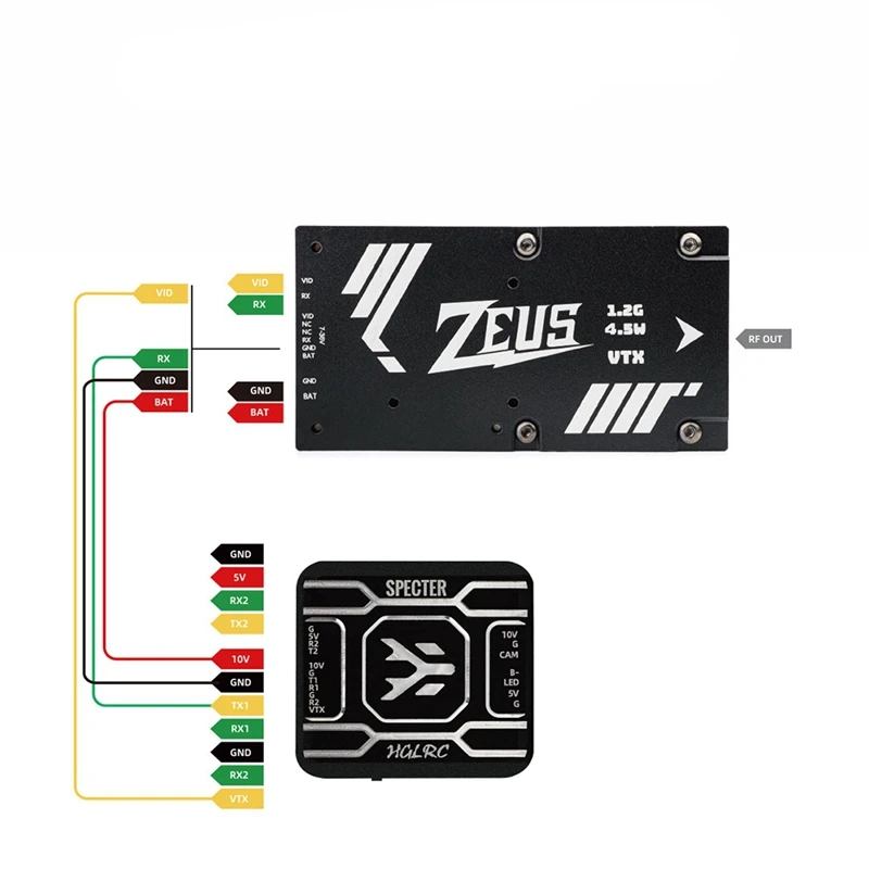 For HGLRC ZEUS 1.2G 4.5W VTX 8CH FPV Video Transmitter 25Mw/800Mw/4.5W Long Range RC Drone