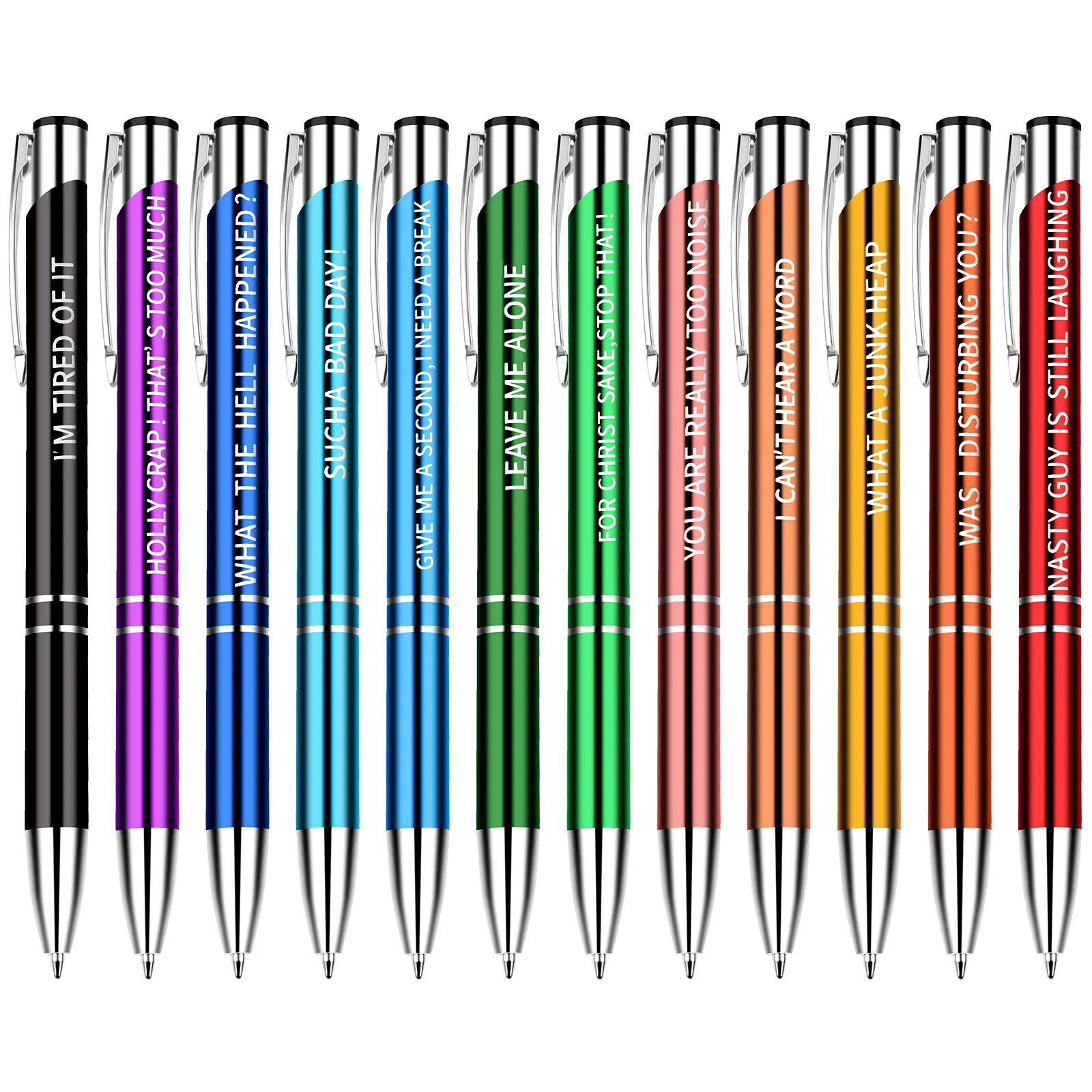 

12 Pieces Snarky Office Pens Funny Ballpoint Pens Complaining Quotes Pen