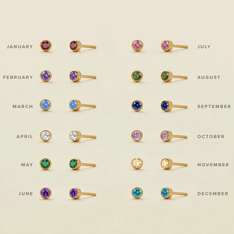 Женские серьги-гвоздики из нержавеющей стали 316L с цирконом