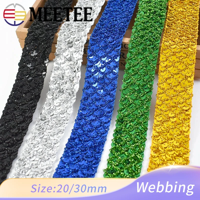 

10M 20/30mm Sequins Lace Trim for Sewing Wedding Dress Decor Ribbon Sequin Fabric Tapes DIY Clothing Handmade Accessories
