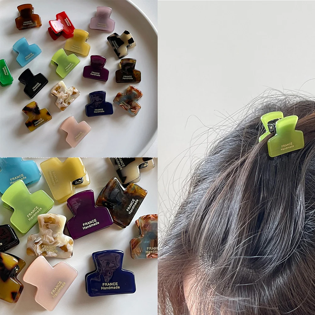 

Candy Color Small Square Hair Claws Acetate Hair Clip Geometry Simple Hairpins Ponytail Clip Crabs Hair Accessories for Women