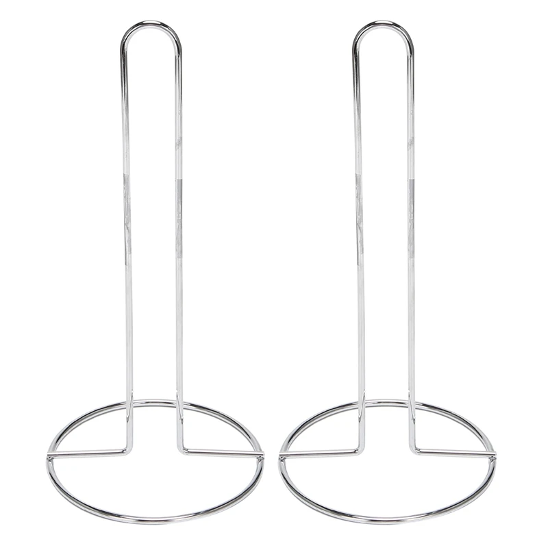 

2X Kitchen Roll Holder, Metal, 12 X 32 X 12 Cm, Silver Glossy