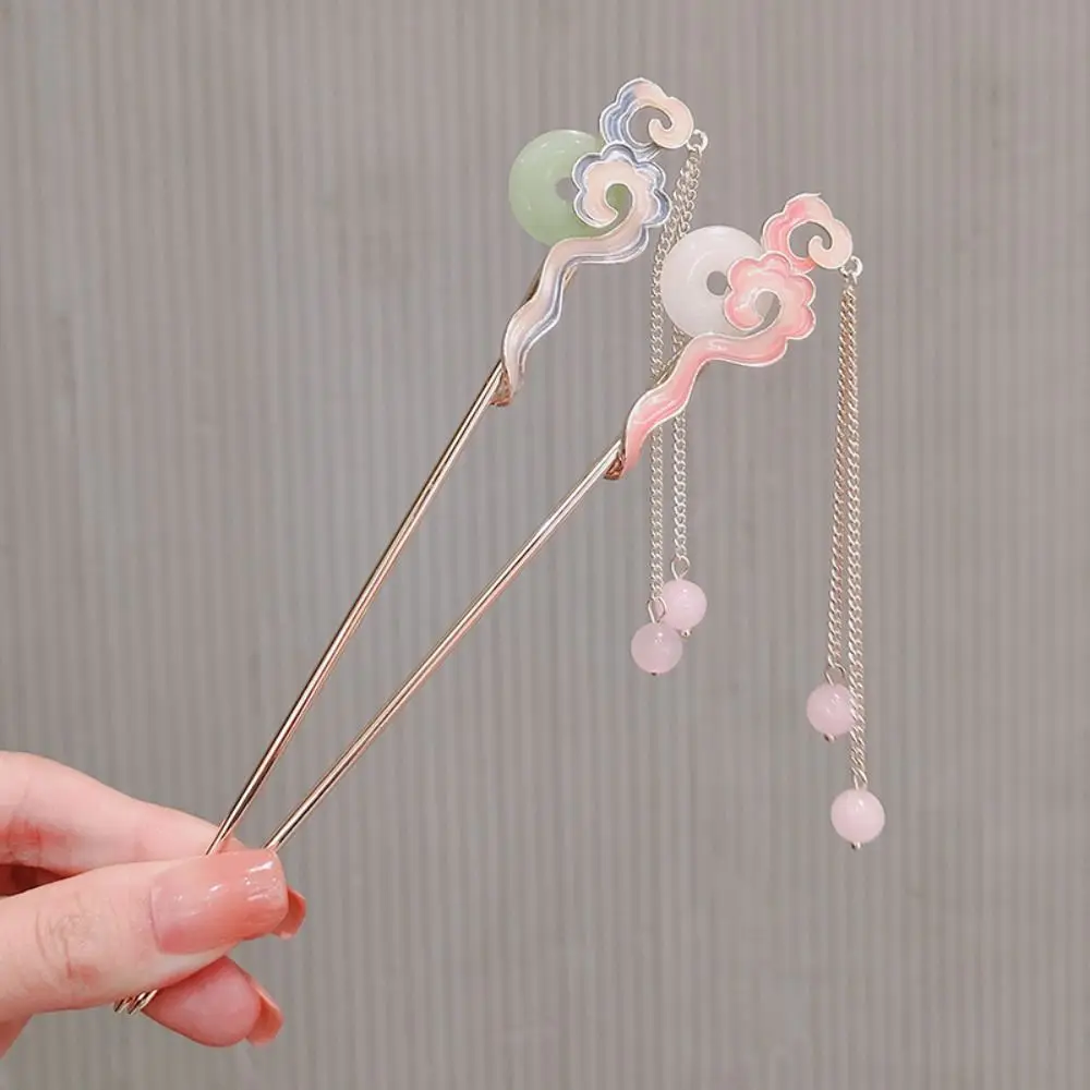 

Chinese Ancient Delicate Daily Hanfu Matching Hairpin Elegant Fashion Retro Hair Fork Tassel Cloud Hair Accessories For Women