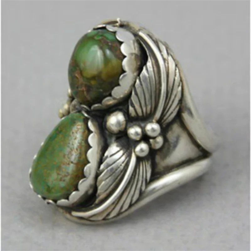 

Luxury Women Fashion Silver Color Round Geometry Green Stone Rings for Women Wedding Engagement Jewelry