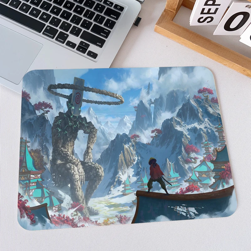 

Nature Scenery Small Mouse Pads Temple Scene Game Keyboard Pad Small Mousepad Computer Table Pad Square Table Pad Full Desk Mat